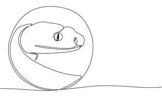 Snake one line continuous. Line art snake, symbol 2025 year. Hand drawn art. vector