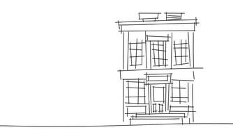 Building sketch. Hand drawn art. vector