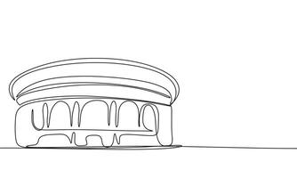 Stadium one line continuous. Line art stadium building. Hand drawn art. vector