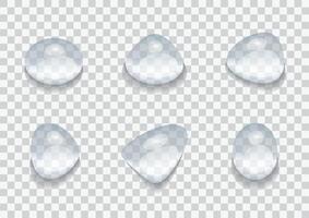 set of waterdrop in free shape on background vector