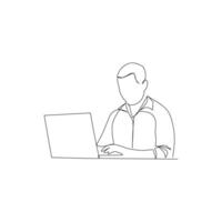 Manager drawn in line art style vector