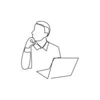 Manager drawn in line art style vector
