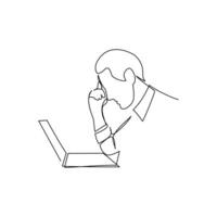 Manager drawn in line art style vector