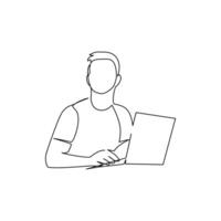 Manager drawn in line art style vector