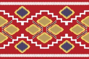 Ikat Pattern with Red, Yellow, and Blue Geometric Designs vector