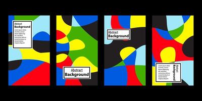 Set Of Abstract Creative Backgrounds, Hand drawn various Textured abstract shapes, coloful doodle objects, Contemporary modern trendy illustrations. Every background is isolated vector