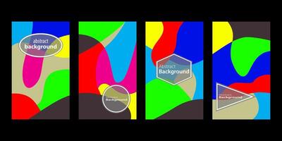 Set Of Abstract Creative Backgrounds, Hand drawn various Textured abstract shapes, coloful doodle objects, Contemporary modern trendy illustrations. Every background is isolated vector