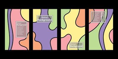 Set Of Abstract Creative Backgrounds, Hand drawn various Textured abstract shapes, coloful doodle objects, Contemporary modern trendy illustrations. Every background is isolated vector