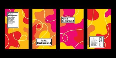 Set Of Abstract Creative Backgrounds, Hand drawn various Textured abstract shapes, coloful doodle objects, Contemporary modern trendy illustrations. Every background is isolated vector