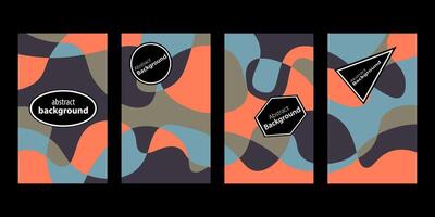 Set Of Abstract Creative Backgrounds, Hand drawn various Textured abstract shapes, coloful doodle objects, Contemporary modern trendy illustrations. Every background is isolated vector