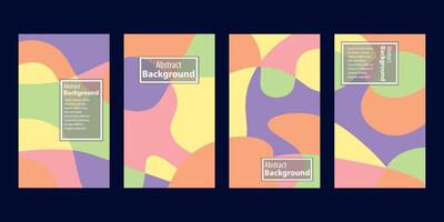 Set Of Abstract Creative Backgrounds, Hand drawn various Textured abstract shapes, coloful doodle objects, Contemporary modern trendy illustrations. Every background is isolated vector