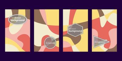 Set Of Abstract Creative Backgrounds, Hand drawn various Textured abstract shapes, coloful doodle objects, Contemporary modern trendy illustrations. Every background is isolated vector