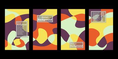 Set Of Abstract Creative Backgrounds, Hand drawn various Textured abstract shapes, coloful doodle objects, Contemporary modern trendy illustrations. Every background is isolated vector