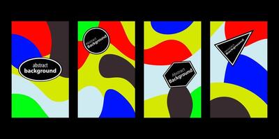 Set Of Abstract Creative Backgrounds, Hand drawn various Textured abstract shapes, coloful doodle objects, Contemporary modern trendy illustrations. Every background is isolated vector