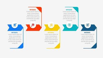 Five Step Infographic design element template for presentation. info graphic illustration. process diagram and presentations step, banner, flow chart, 5 option template. vector