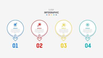 Four Step Infographic design element template for presentation. info graphic illustration. process diagram and presentations step, banner, flow chart, 4 option template. vector