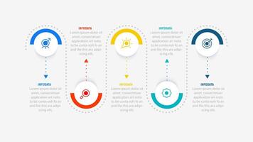 Five Step Infographic design element template for presentation. info graphic illustration. process diagram and presentations step, banner, flow chart, 5 option template. vector