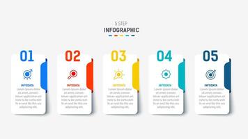Five Step Infographic design element template for presentation. info graphic illustration. process diagram and presentations step, banner, flow chart, 5 option template. vector