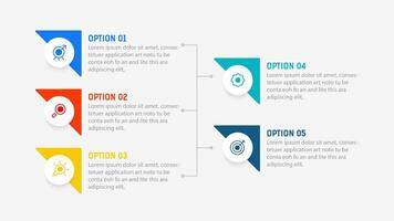 Five Step Infographic design element template for presentation. info graphic illustration. process diagram and presentations step, banner, flow chart, 5 option template. vector