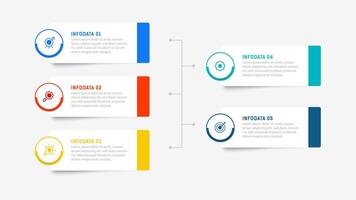 Five Step Infographic design element template for presentation. info graphic illustration. process diagram and presentations step, banner, flow chart, 5 option template. vector