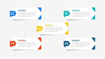 Five Step Infographic design element template for presentation. info graphic illustration. process diagram and presentations step, banner, flow chart, 5 option template. vector