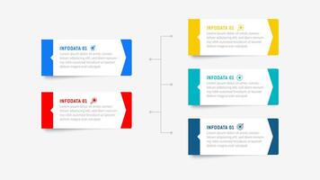 Five Step Infographic design element template for presentation. info graphic illustration. process diagram and presentations step, banner, flow chart, 5 option template. vector