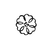 outline of a small field flower, illustration vector