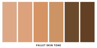 illustration of human skin tone color palette set isolated on transparent background. Art design. Abstract concept graphic element for cosmetics vector