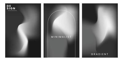 Abstract modern monochrome gradient background set design. illustration vector