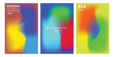 Modern abstract gradient poster background set. Minimalist style cover template design. vector