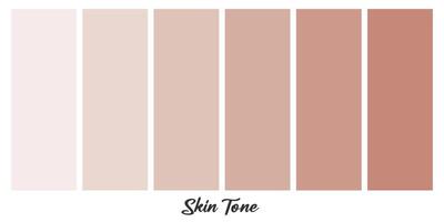 Human skin tone color palette set isolated on white background. Creative illustration. vector