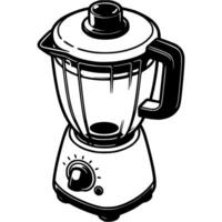 National blender for making fruit smoothies and drinks in monochrome. Simple minimalistic in black ink drawing on white background vector