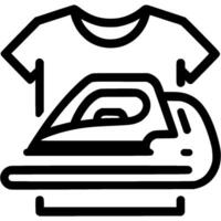Ironing material doodle icon. Simple minimalistic symbol in black on white background vector