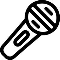 Toy children microphone doodle icon. Simple minimalistic symbol in black on white background vector