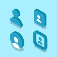 User isometric icons. 3D avatar or user profile symbols collection vector