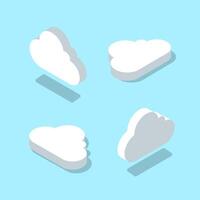 Isometric cloud icon set. Data storage concept. Cloud technology illustration vector