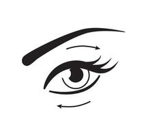 Eye flat icon with arrows isolated on white background vector