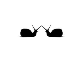 Silhouette of the Snails are also called Escargot, Flat Style, Pair Animal Series, can use for Logo, Art Illustration, Apps, Website or Graphic Design Element vector