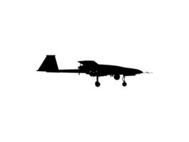 Silhouette of the UAV drone or Unmanned Aerial Vehicle, Flat Style, can use for Art Illustration, Logo Gram, Pictogram, Website, or Graphic Design Element vector