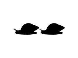Silhouette of the Snails are also called Escargot, Flat Style, Pair Animal Series, can use for Logo, Art Illustration, Apps, Website or Graphic Design Element vector