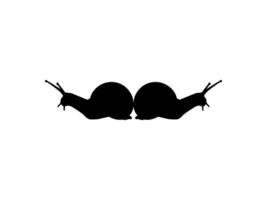Silhouette of the Snails are also called Escargot, Flat Style, Pair Animal Series, can use for Logo, Art Illustration, Apps, Website or Graphic Design Element vector