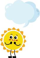Funny sun mascot with empty speech bubble vector