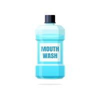 Mouthwash plastic bottle isolated on white background. vector