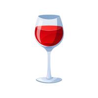 Glass of red wine isolated on white background. vector