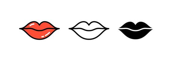 Lips icon isolated on white background. vector