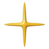 3D glossy Yellow star of shape isolated on white background. Realistic 3d design cartoon style. illustration vector