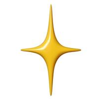 3D glossy Yellow star of shape isolated on white background. Realistic 3d design cartoon style. illustration vector