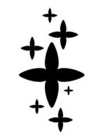 Abstract geometric flower shape and silhouettes, black color. Modern trendy minimalist brutalist figures. Modern abstract graphic design elements. illustration vector