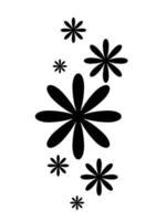 Abstract geometric flower shape and silhouettes, black color. Modern trendy minimalist brutalist figures. Modern abstract graphic design elements. illustration vector