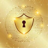 A gold shield with a key that says lock on it. Golden abstract Digital Elements Gradient Background Gradient Background vector